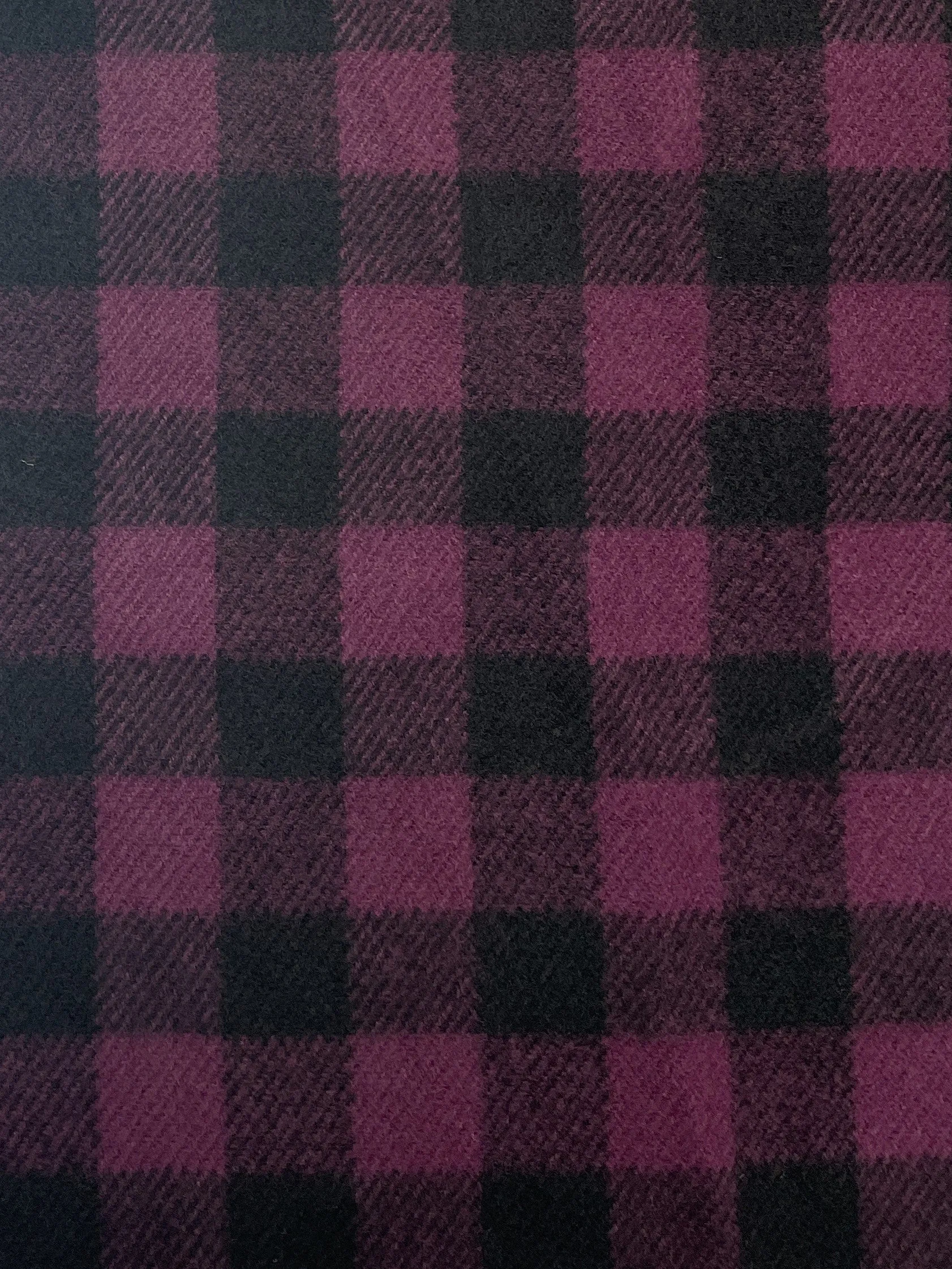 1 3/4 YD Polyester Yarn-Dyed Plaid - Purple and Black