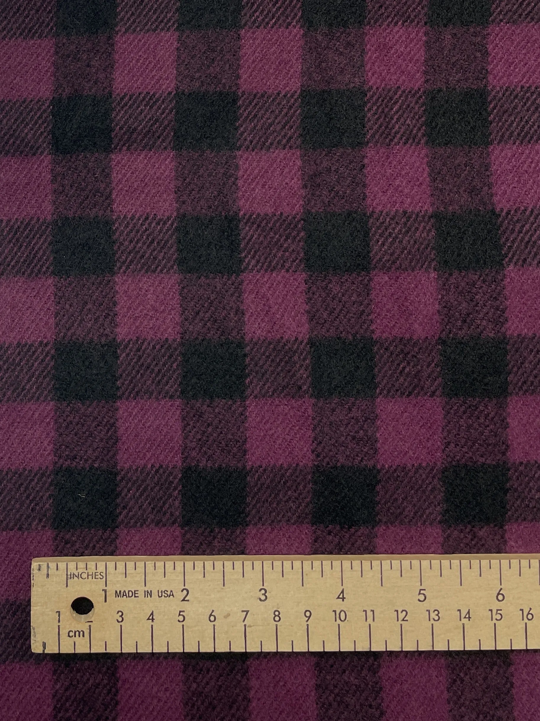 1 3/4 YD Polyester Yarn-Dyed Plaid - Purple and Black