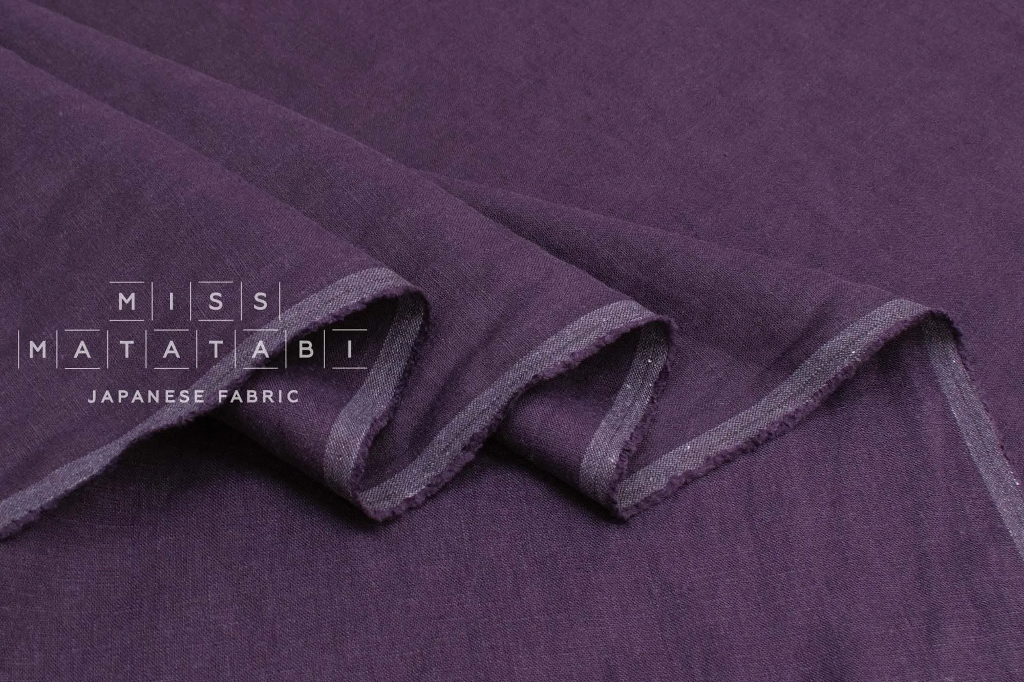 100% washed linen - eggplant 17