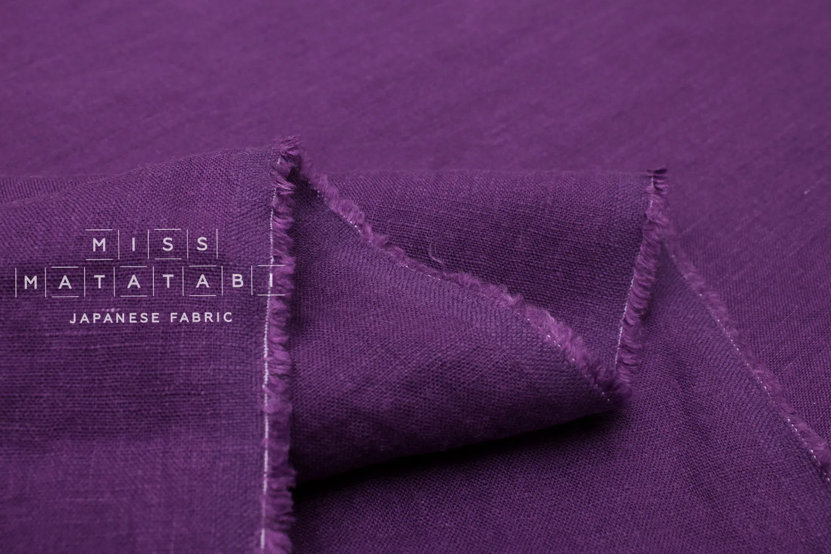 100% washed linen - purple