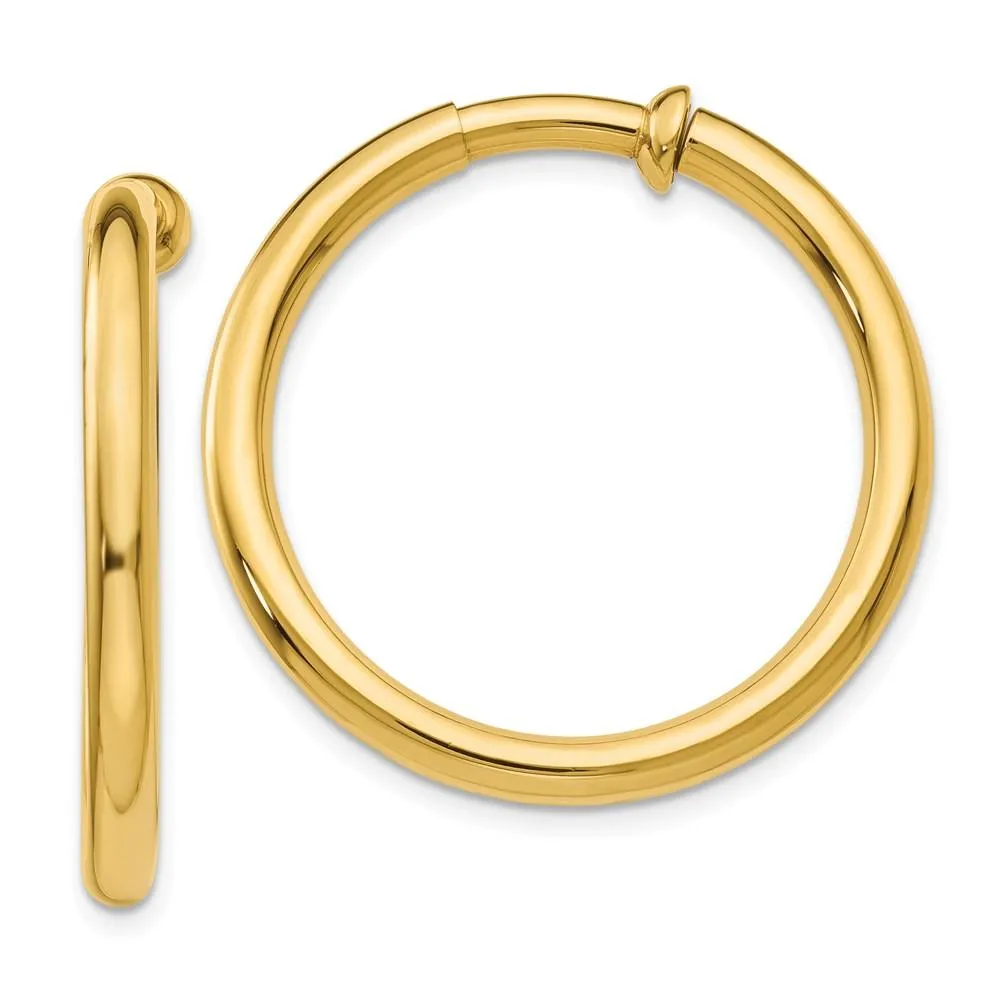 14k Non-Pierced Hoop Earrings