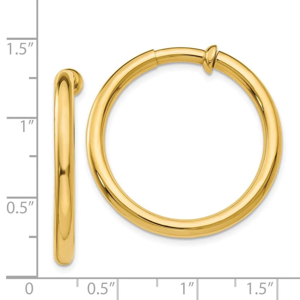 14k Non-Pierced Hoop Earrings