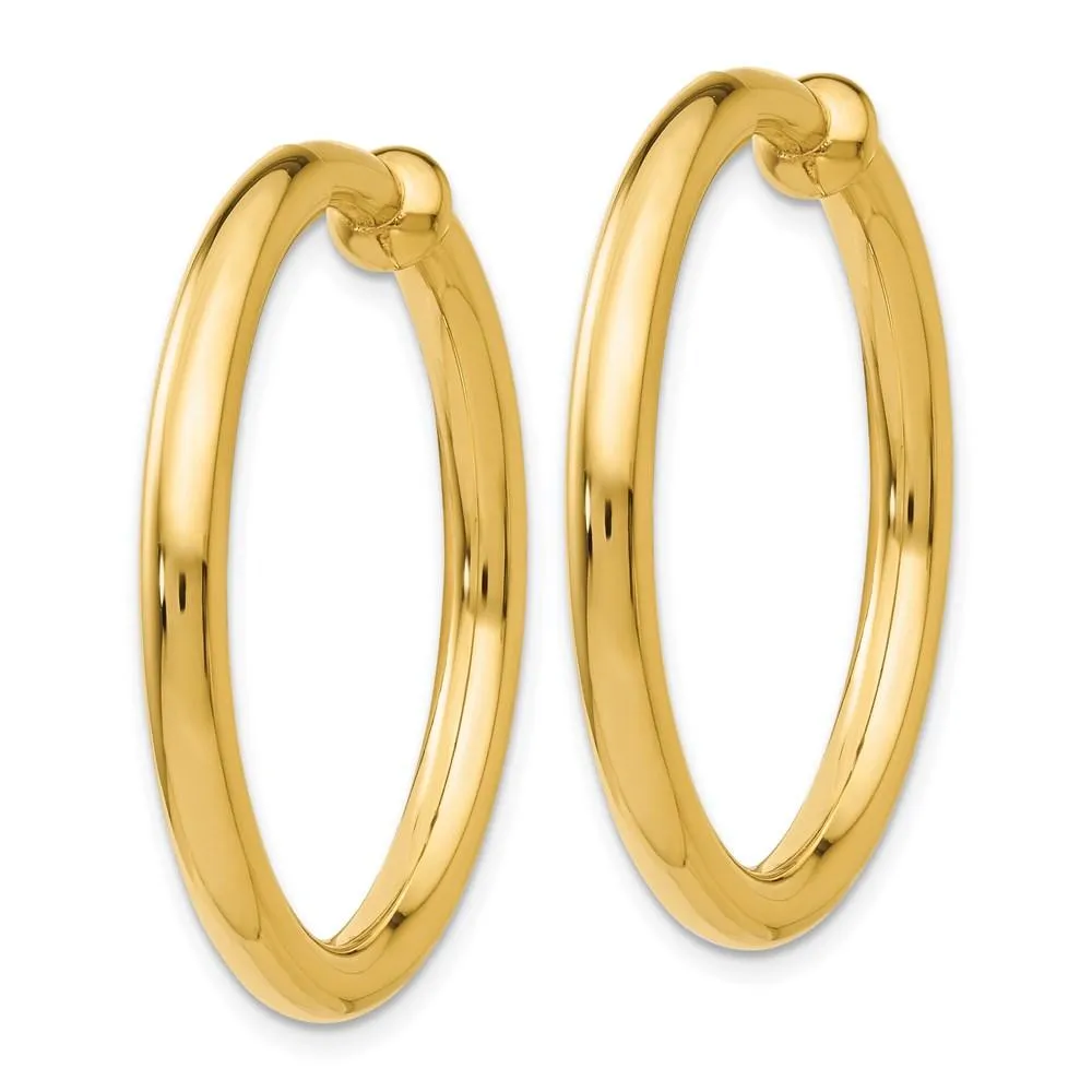 14k Non-Pierced Hoop Earrings