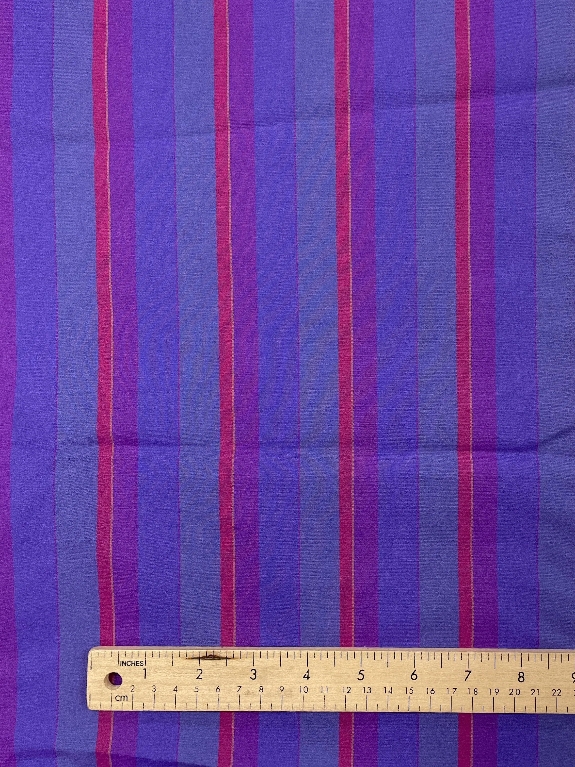 2 1/2 YD Polyester Yarn Dyed Stripes - Purples and Red