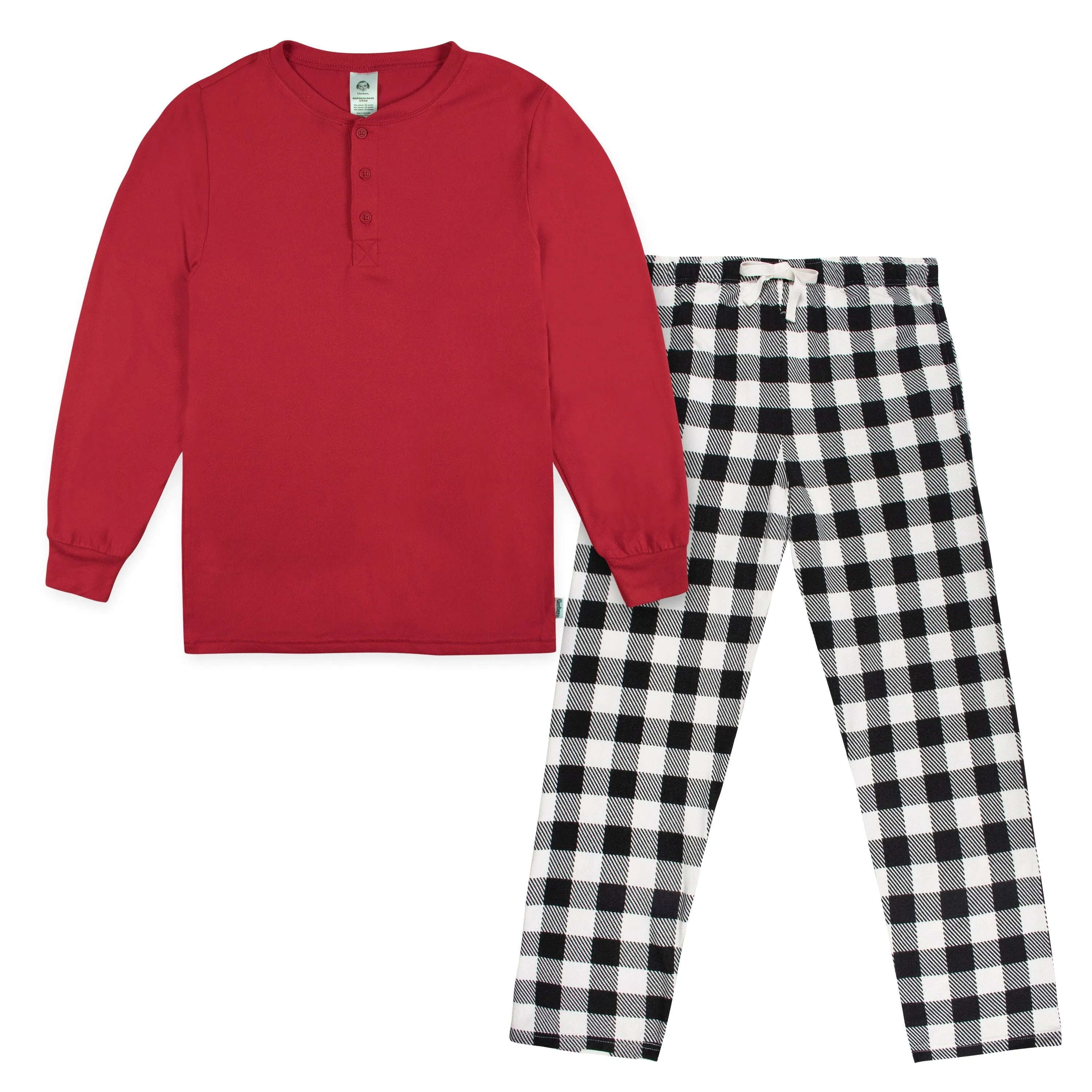 2-Piece Men's Buffalo Plaid Hacci Pajama Set