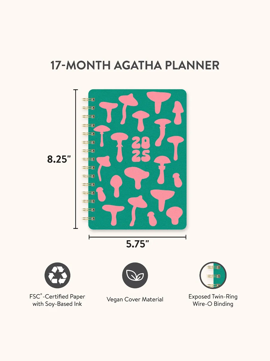 2025 17-Month Planner - Shroom Silhouettes