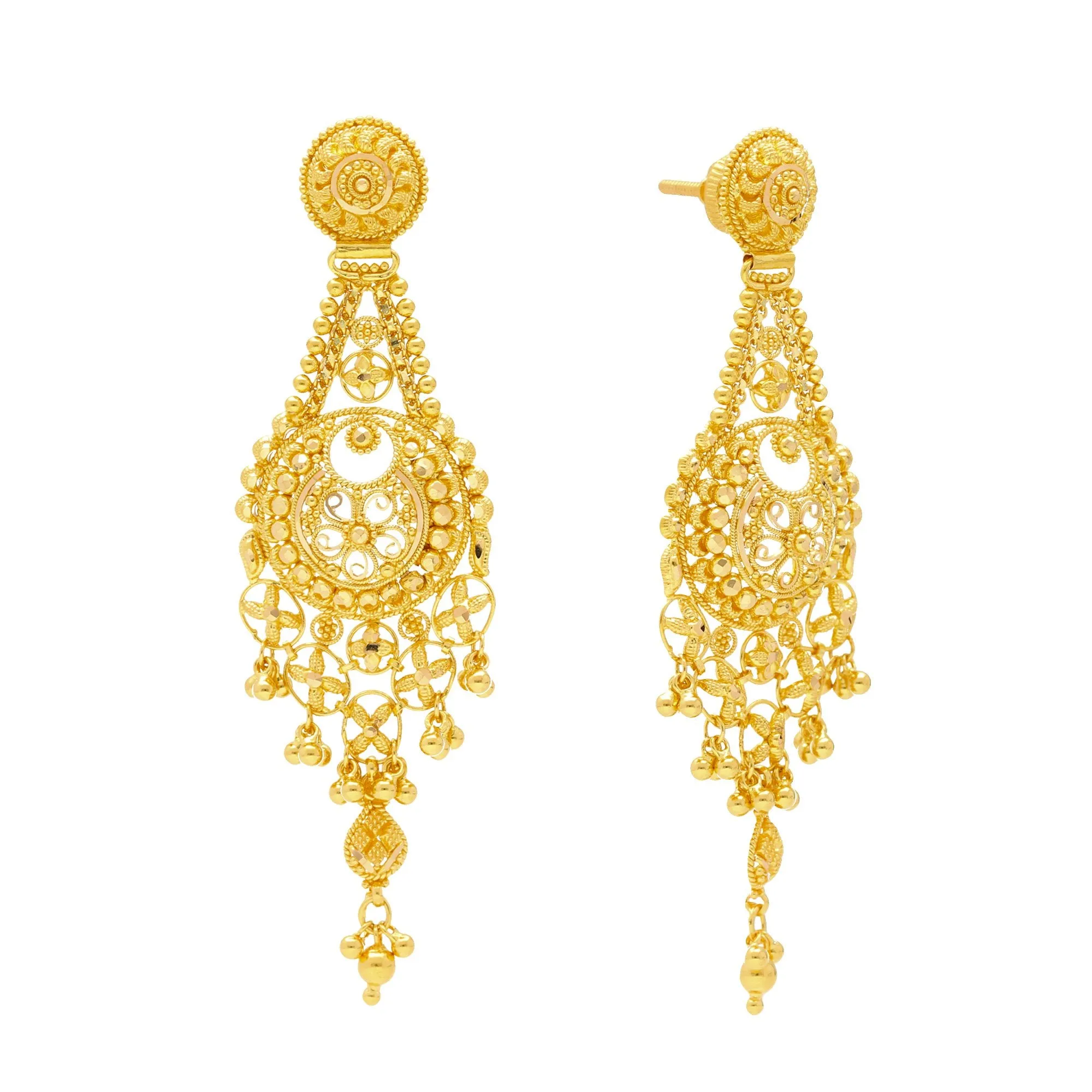 22K Gold Divya Chandelier Jewelry Set