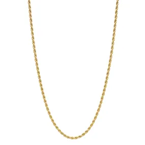 24" 3mm Rope Chain Necklace silver gold