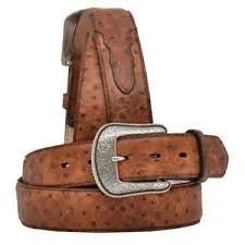 3D Belt Company Men's Vintage Ostrich Print Belt