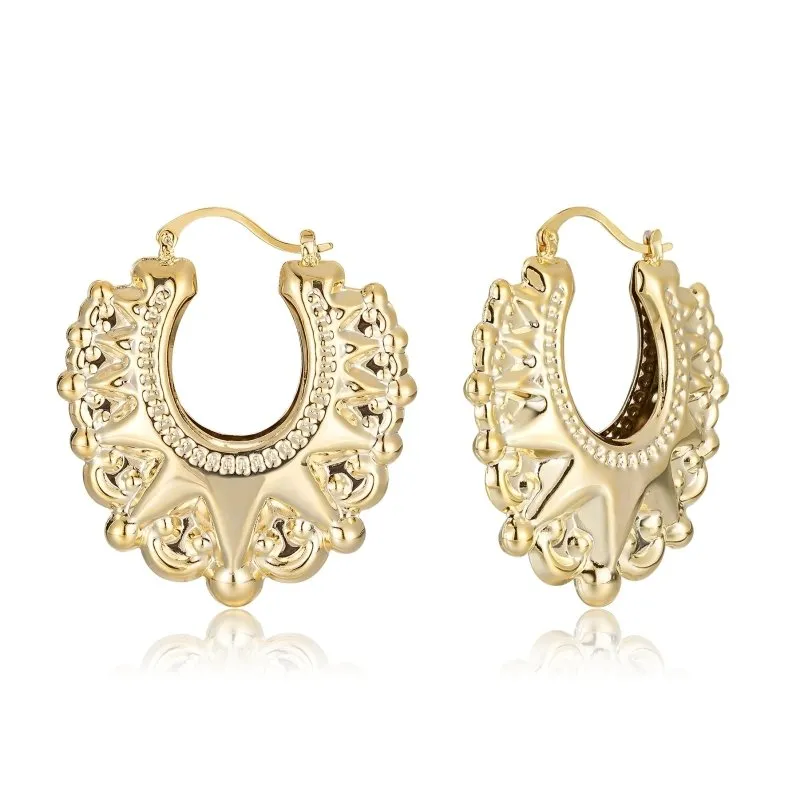 45mm Gold Filled Bonded Round Gypsy Creole Earrings