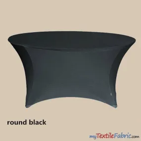 5ft Diameter Round Spandex Tablecloth - fits 60" Diameter Tables | Sold by the Piece or Wholesale Box |