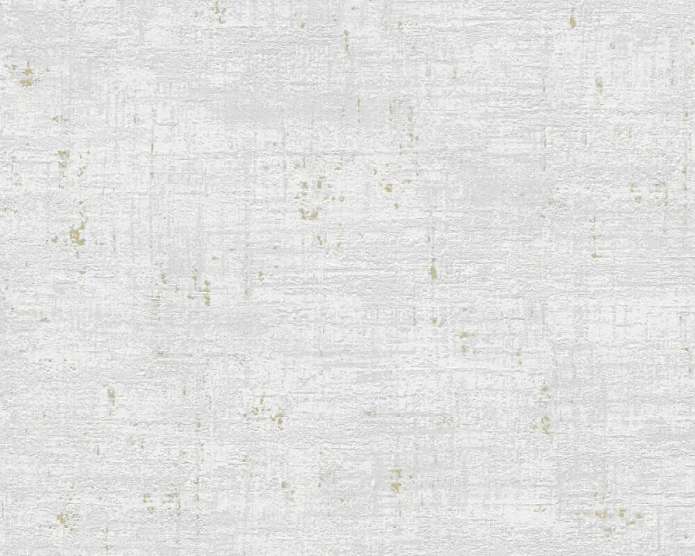 Abstract Plaster-Style Distressed Wallpaper in Grey/Gold/White