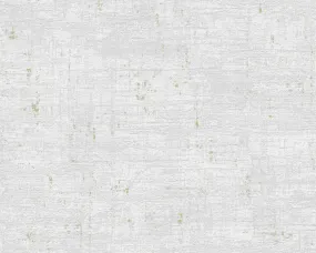 Abstract Plaster-Style Distressed Wallpaper in Grey/Gold/White