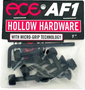 Ace 1" Allen Hollow W/Grippers Hardware Set Black