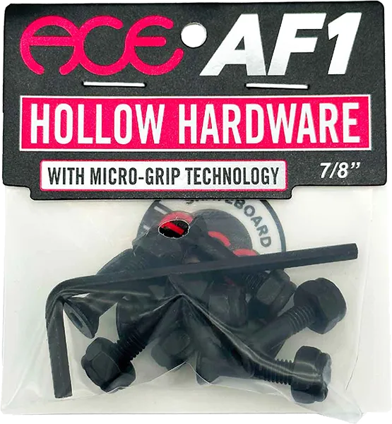 Ace 7/8" Allen Hollow W/Grippers Hardware Set Black