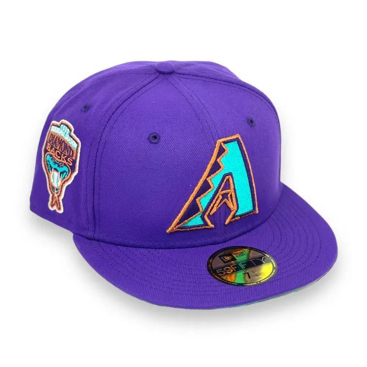 ARIZONA DIAMONDBACKS (PURPLE) "1998 INAUGURAL SEASON" NEW ERA 59FIFTY FITTED (TEAL UNDER VISOR)