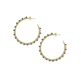 Ashiana JEI05702  Riva Hoop Earrings in Black Onyx