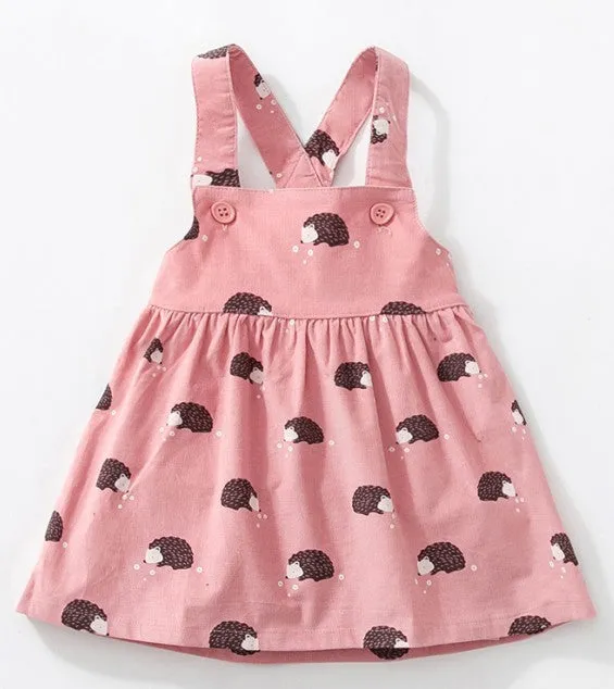 Baby girls clothes Cotton flower print sundress girl animal sleeveless dresses