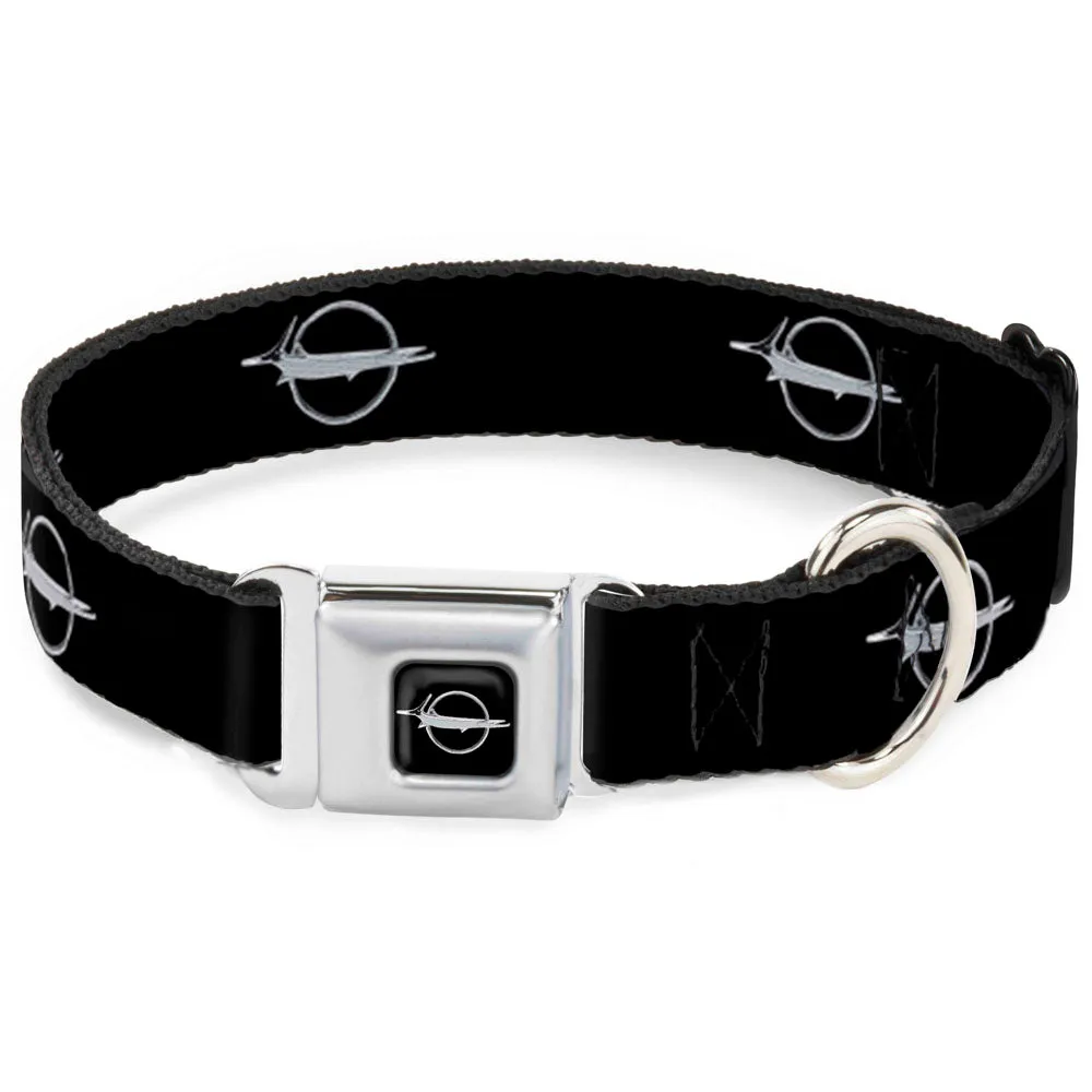 Barracuda Emblem Full Color Black/Silver Seatbelt Buckle Collar - Barracuda Emblem Repeat Black/Silver