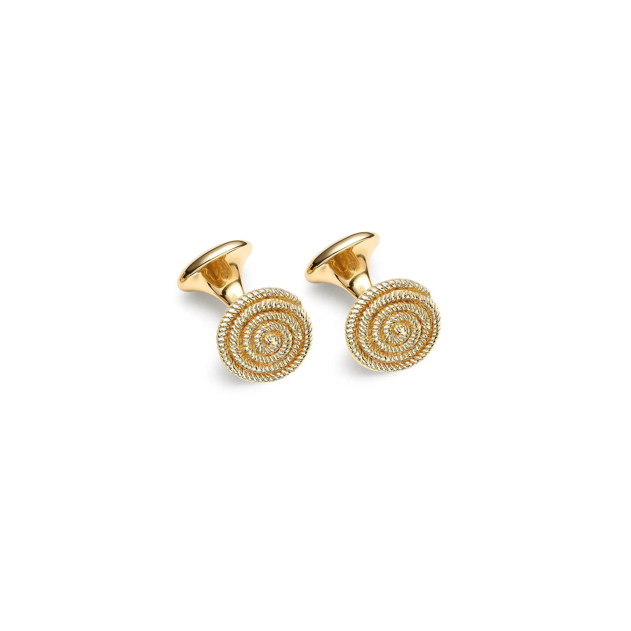 Basket Single Ended Cufflinks Yellow Gold