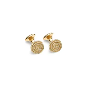 Basket Single Ended Cufflinks Yellow Gold