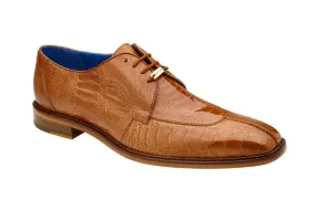 BELVEDERE SIENA Genuine Ostrich Oxford Dress Shoe - Burned Amber 1463