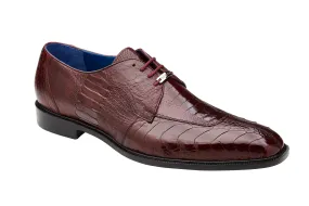 BELVEDERE SIENA Genuine Ostrich Oxford Dress Shoe - Dark Burgundy 1463