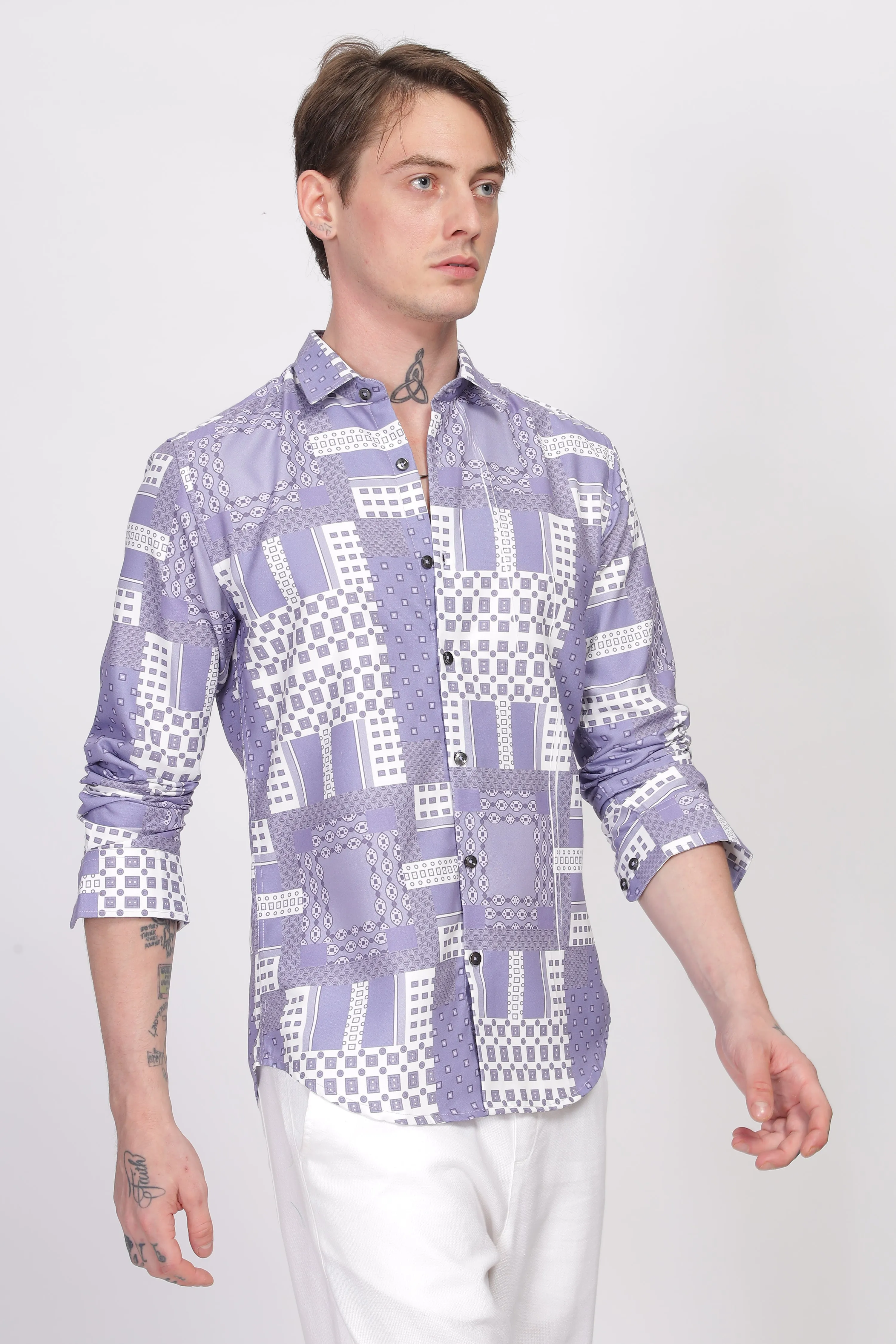 Bloom Lavender Printed Shirt