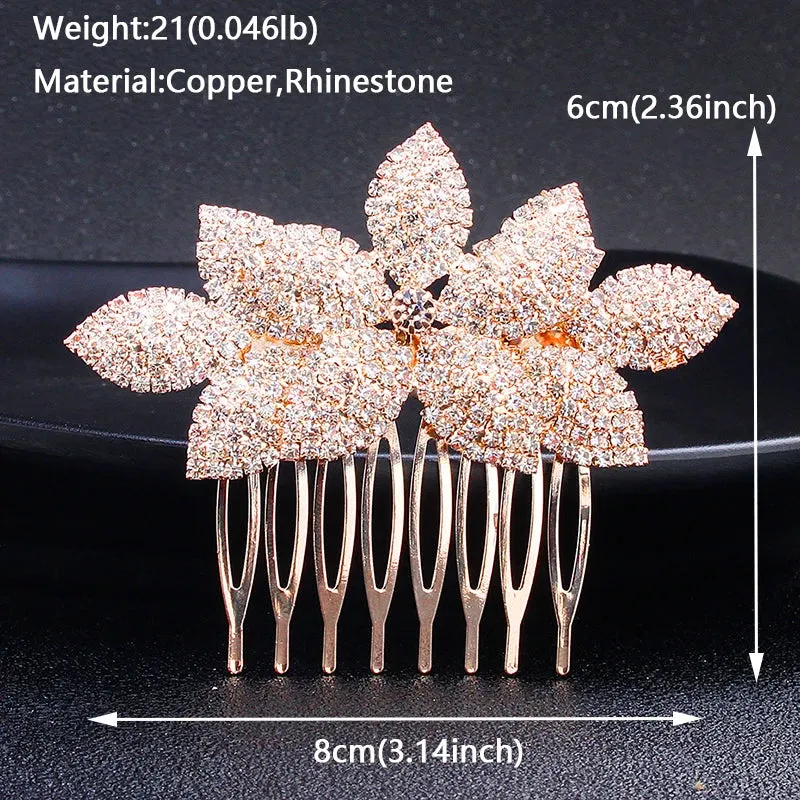 Bridal Wedding Hair Accessories Crystal Hair Combs Clips Jewelry for Women Rhinestone Bride Headpiec Party Bridesmaid Gift