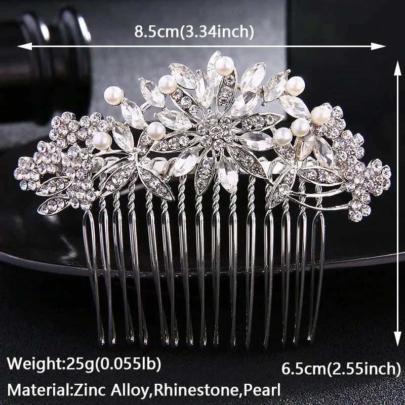 Bridal Wedding Hair Accessories Crystal Hair Combs Clips Jewelry for Women Rhinestone Bride Headpiec Party Bridesmaid Gift