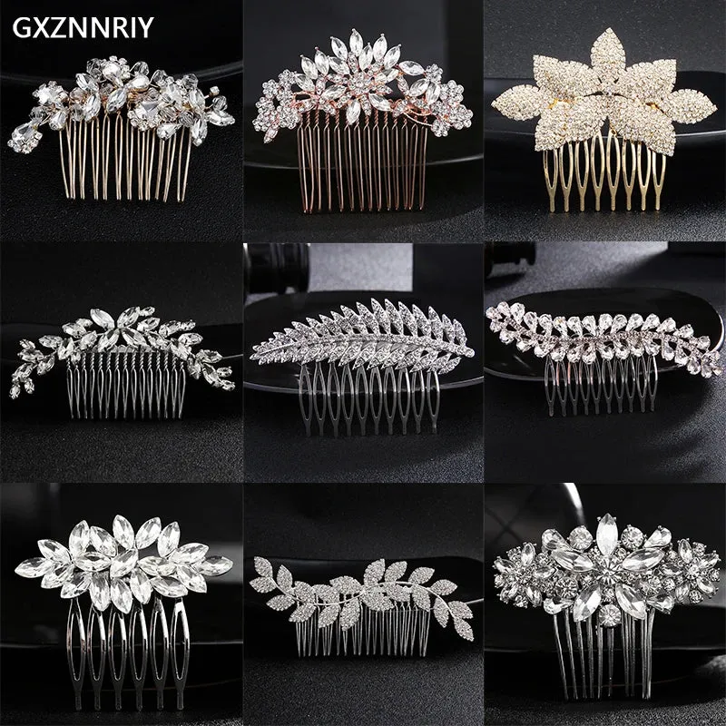 Bridal Wedding Hair Accessories Crystal Hair Combs Clips Jewelry for Women Rhinestone Bride Headpiec Party Bridesmaid Gift