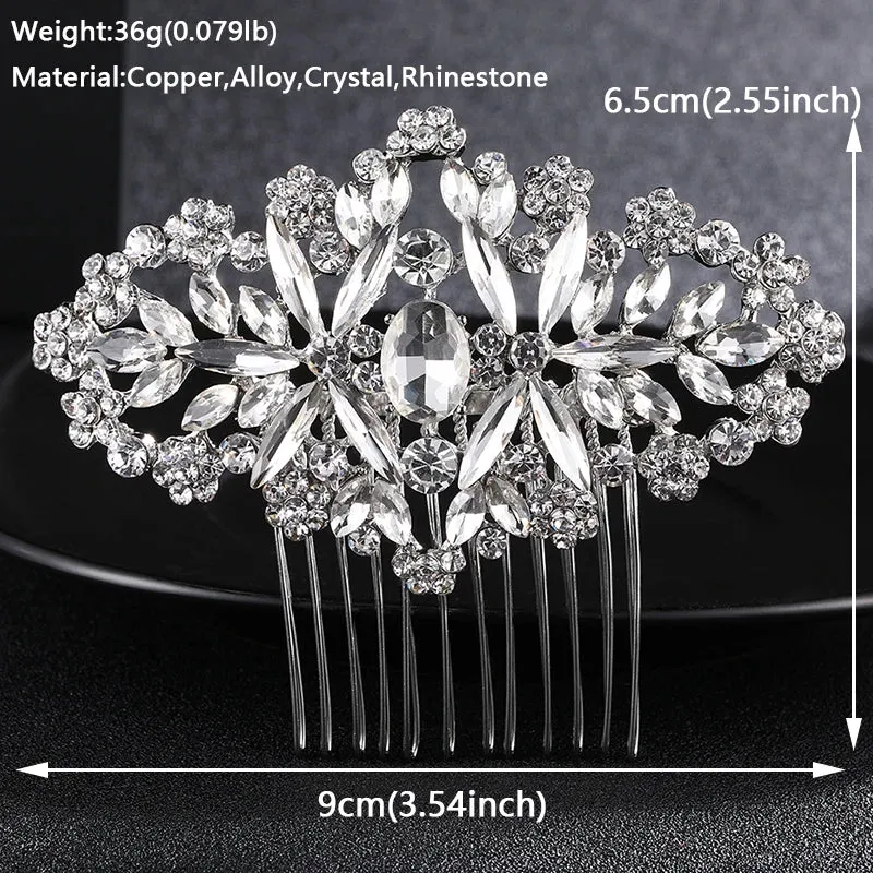 Bridal Wedding Hair Accessories Crystal Hair Combs Clips Jewelry for Women Rhinestone Bride Headpiec Party Bridesmaid Gift