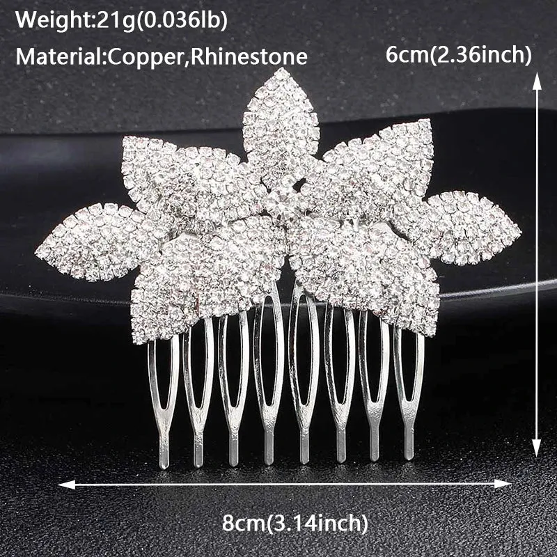 Bridal Wedding Hair Accessories Crystal Hair Combs Clips Jewelry for Women Rhinestone Bride Headpiec Party Bridesmaid Gift