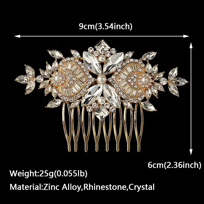 Bridal Wedding Hair Accessories Crystal Hair Combs Clips Jewelry for Women Rhinestone Bride Headpiec Party Bridesmaid Gift