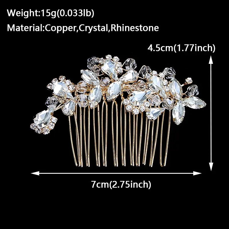 Bridal Wedding Hair Accessories Crystal Hair Combs Clips Jewelry for Women Rhinestone Bride Headpiec Party Bridesmaid Gift