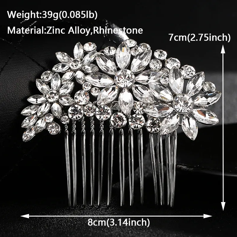 Bridal Wedding Hair Accessories Crystal Hair Combs Clips Jewelry for Women Rhinestone Bride Headpiec Party Bridesmaid Gift