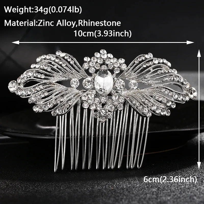 Bridal Wedding Hair Accessories Crystal Hair Combs Clips Jewelry for Women Rhinestone Bride Headpiec Party Bridesmaid Gift