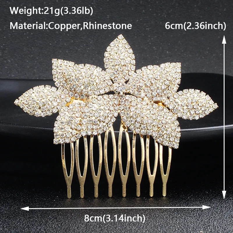 Bridal Wedding Hair Accessories Crystal Hair Combs Clips Jewelry for Women Rhinestone Bride Headpiec Party Bridesmaid Gift