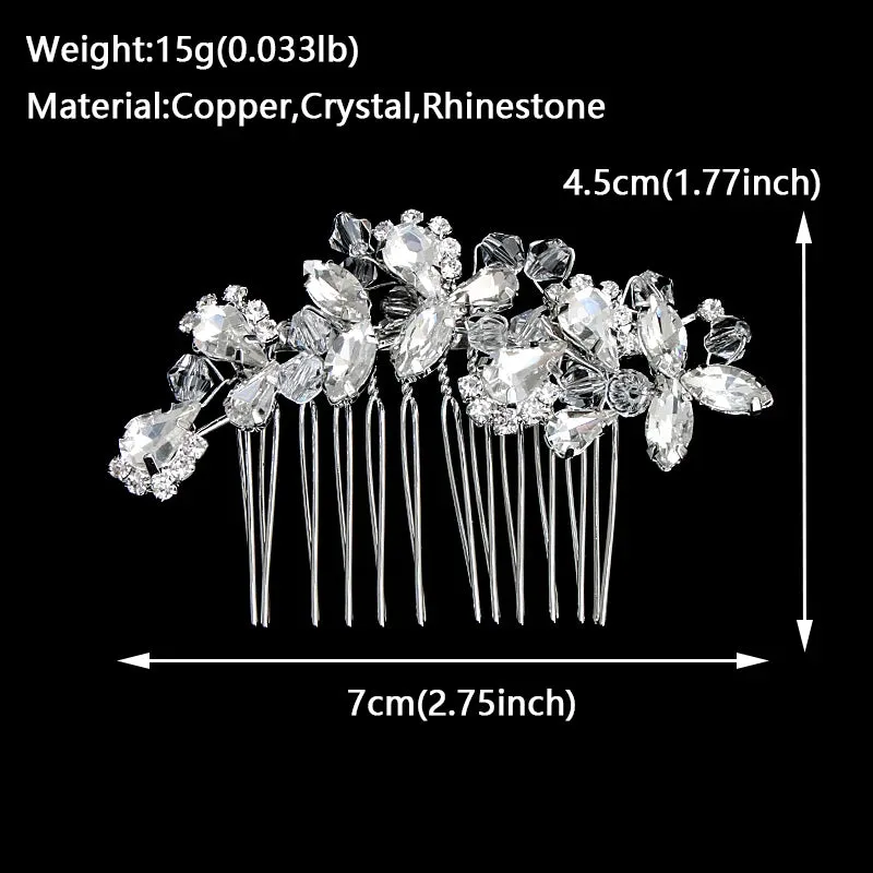 Bridal Wedding Hair Accessories Crystal Hair Combs Clips Jewelry for Women Rhinestone Bride Headpiec Party Bridesmaid Gift