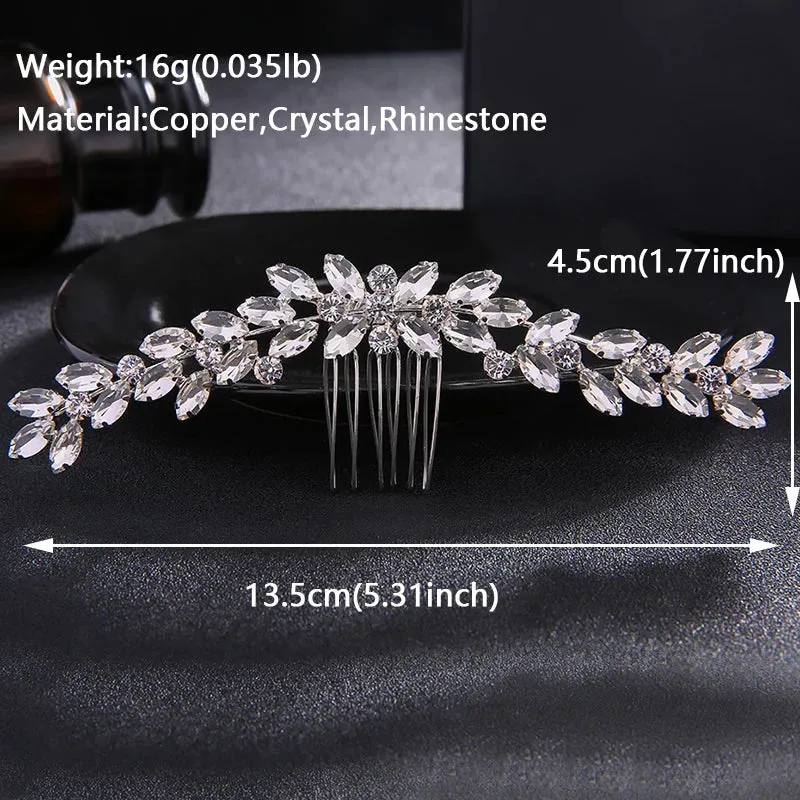 Bridal Wedding Hair Accessories Crystal Hair Combs Clips Jewelry for Women Rhinestone Bride Headpiec Party Bridesmaid Gift