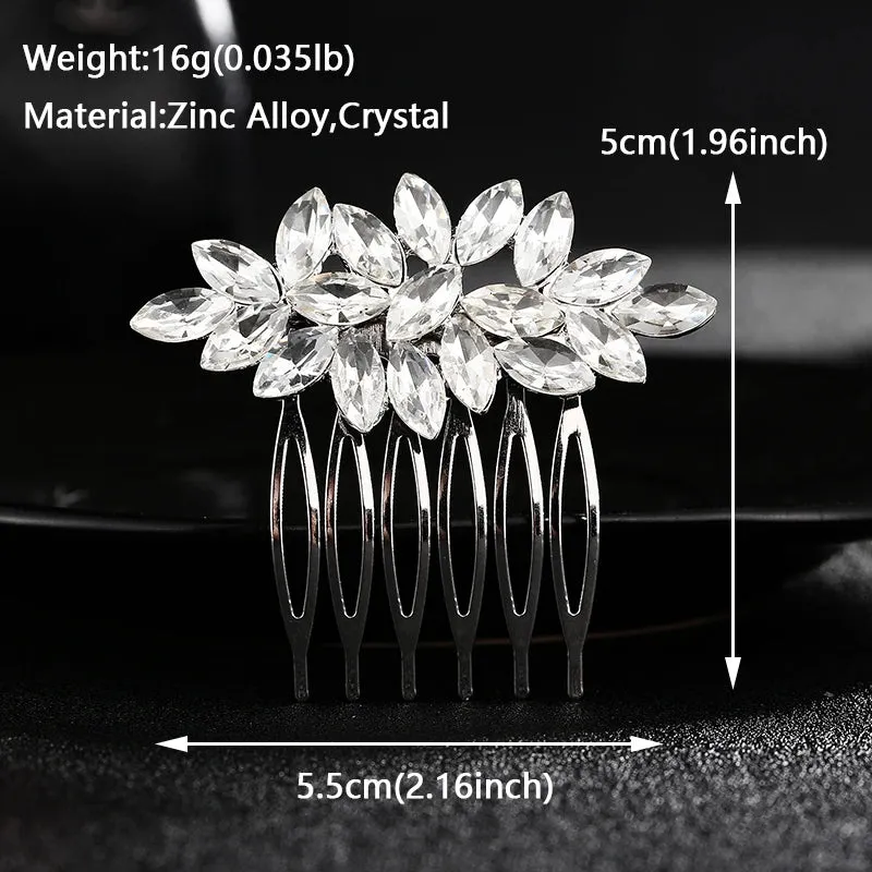 Bridal Wedding Hair Accessories Crystal Hair Combs Clips Jewelry for Women Rhinestone Bride Headpiec Party Bridesmaid Gift