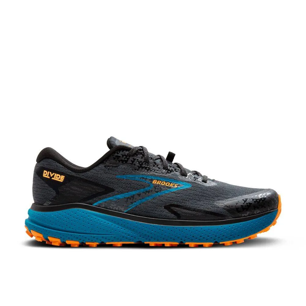 Brooks Divide 5 (Mens) - Ebony/Blue Sapphire/Orange