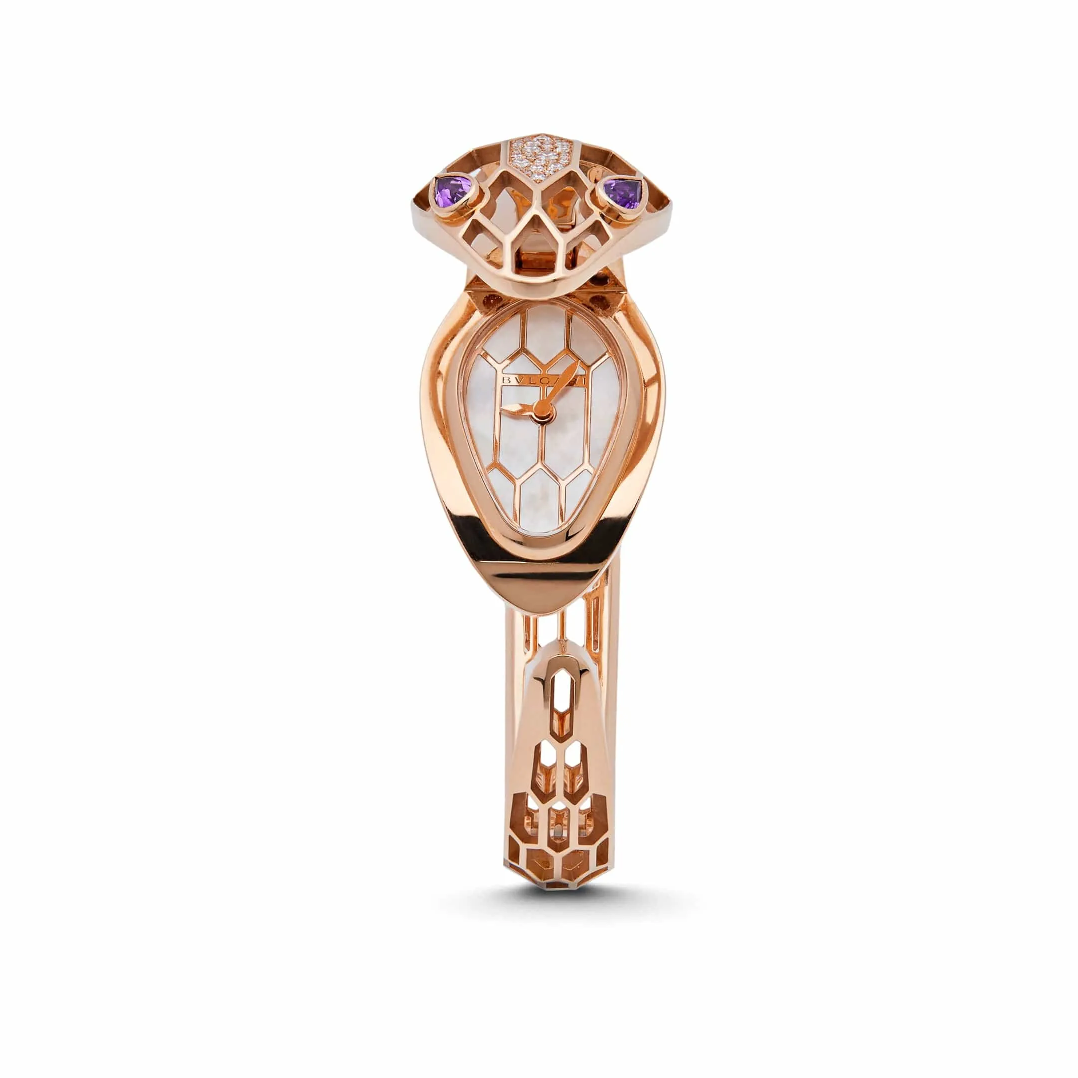 BVLGARI Serpenti Spiga Watch 102573 Rose Gold Diamond and Sapphire