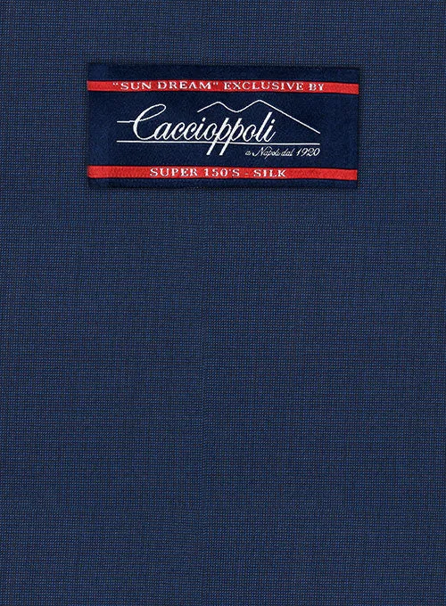 Caccioppoli Sun Dream Garcie Bottle Blue Wool Silk Pants