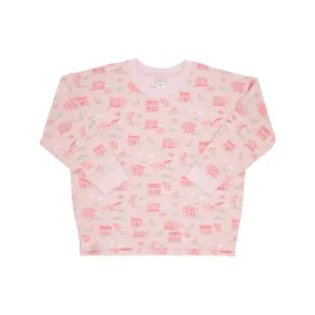 Cassidy Comfy Crewneck (Women's) - Towne and Toile with Palm Beach Pink