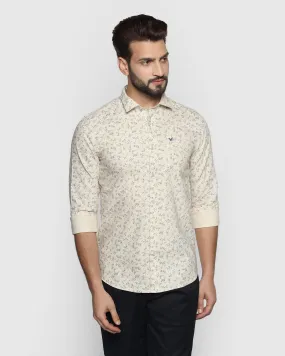 Casual Beige Printed Shirt - Filo