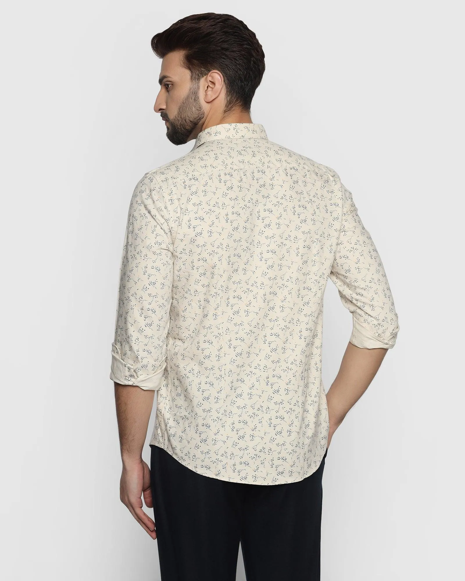 Casual Beige Printed Shirt - Filo