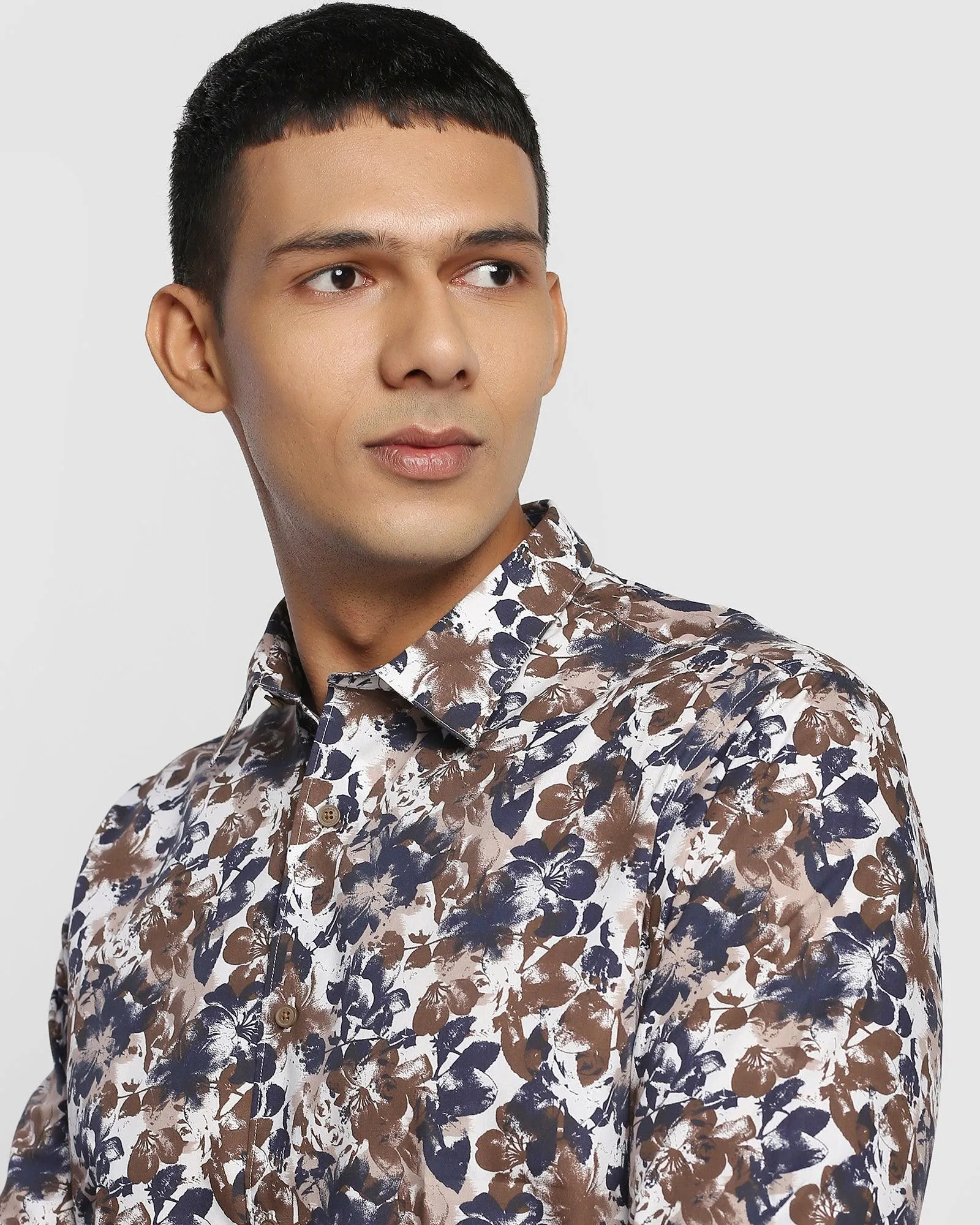 Casual Brown Printed Shirt - Deck