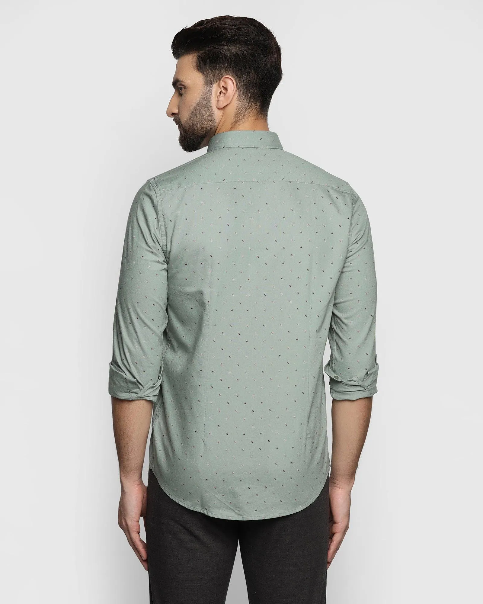 Casual Olive Printed Shirt - Germi