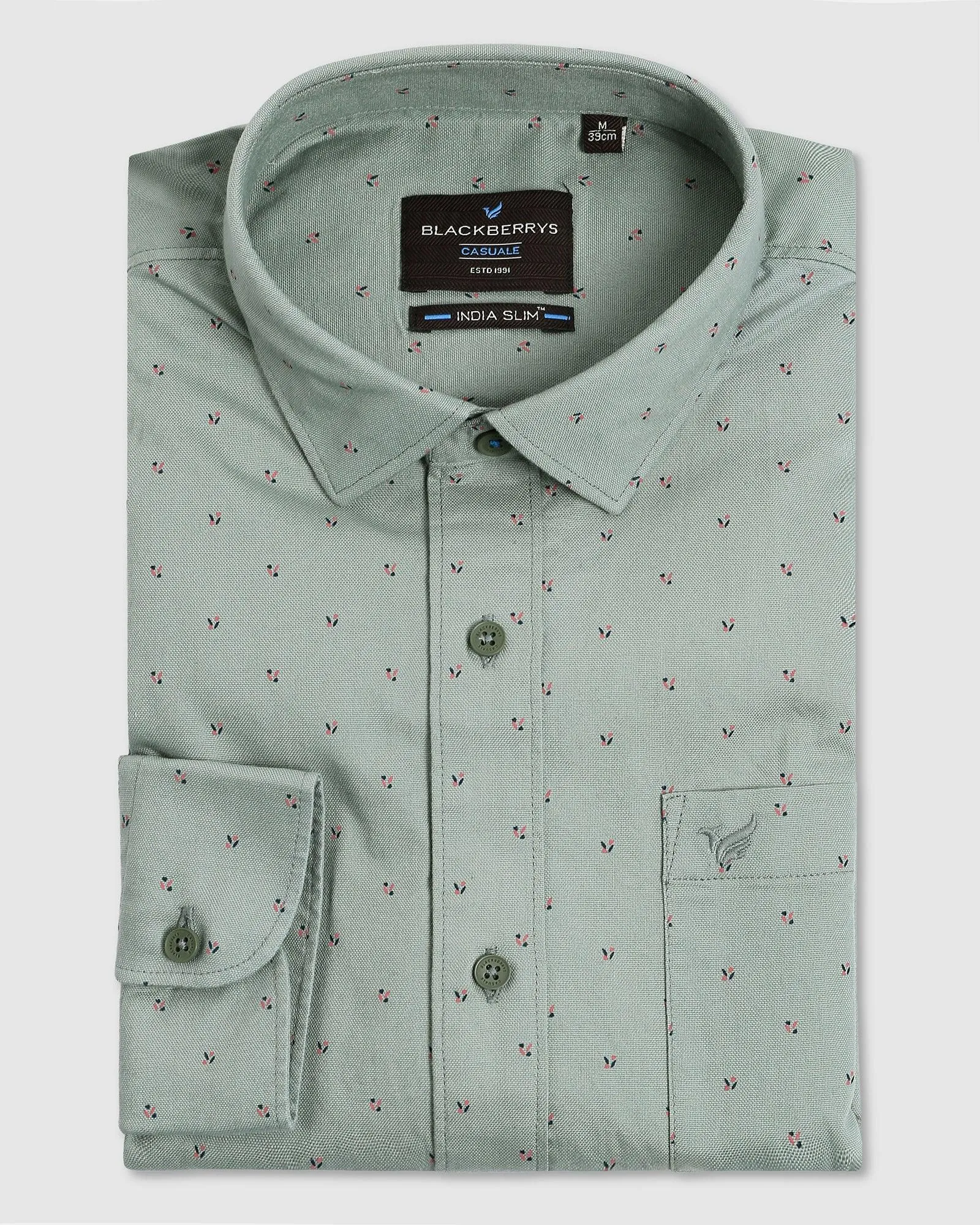 Casual Olive Printed Shirt - Germi